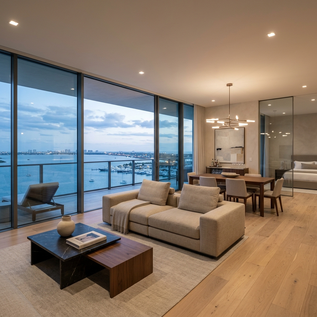 Waterfront penthouse living